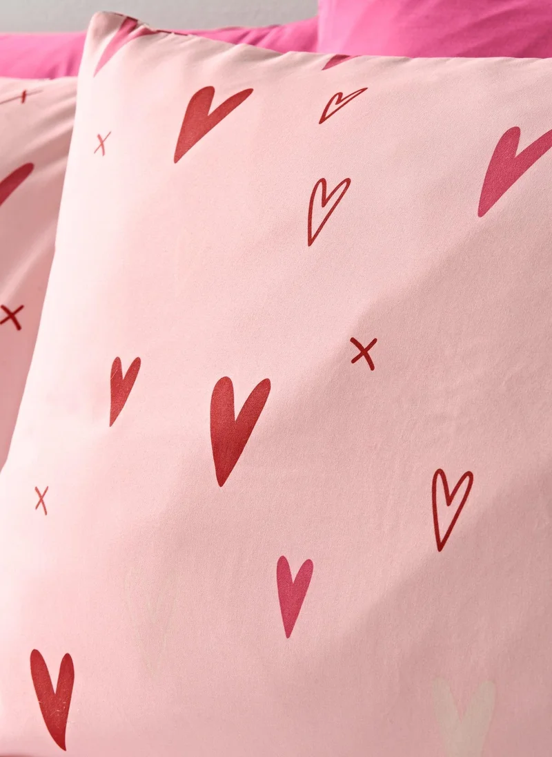 Matalan Pink & Red Heart Duvet Set